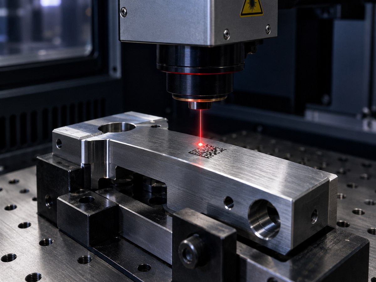 Metal parça üzerinde lazer kazıma prosesi